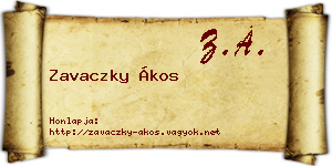 Zavaczky Ákos névjegykártya